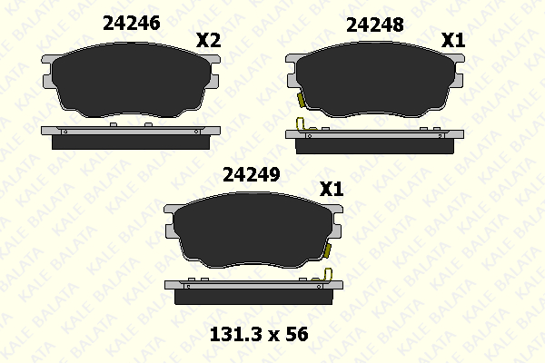Sada brzdových platničiek kotúčovej brzdy Kale Balata Otomotiv Sanayi Ve Tic. A.S.